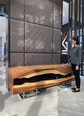 Anrichte Sideboard Kommode Epoxidharz Braun Wohnzimmer Holz Kommoden