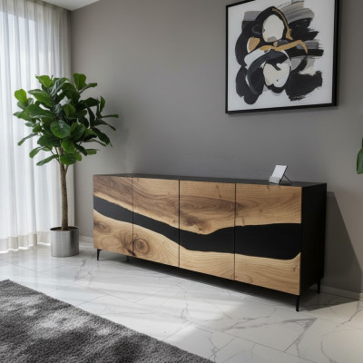 Epoxidharz Sideboard Kommode Braun Wohnzimmer Holz Anrichte Moderne
