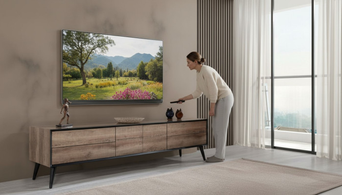 TV Ständer RTV Lowboard Wohnzimmer Modern Braun Holz Sideboard Tisch