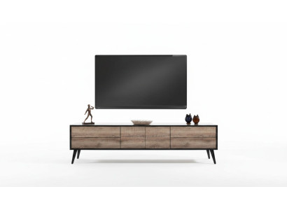 TV Ständer RTV Lowboard Wohnzimmer Modern Braun Holz Sideboard Tisch