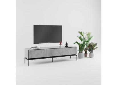 Sideboard RTV Lowboard Modern TV Ständer Wohnzimmer Grau Holz Tisch