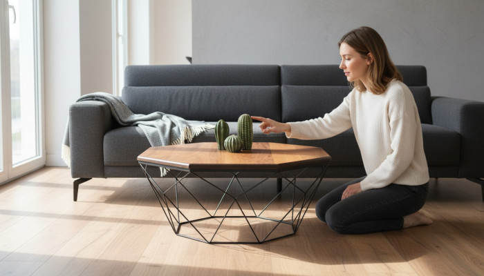Couchtisch Kaffeetisch Beisteltisch Braun Wohnzimmer Design Tisch Holz