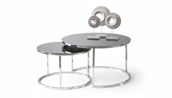 Couchtisch Luxus Set Beisteltisch Kaffeetisch Silber Wohnzimmer Design