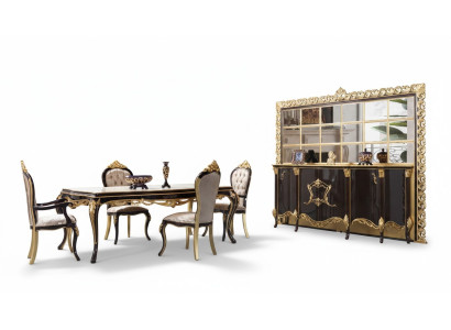 Luxus Essgruppe Esszimmer Esstisch Stühle Holz 10tlg Braun Sideboard