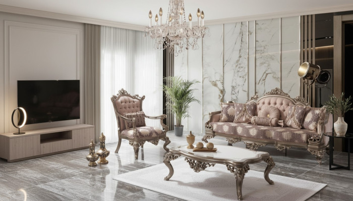 Couch Sofagarnitur Dreisitzer Sessel Sofa Garnitur Beige Polstersofa