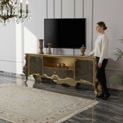 Sideboard Lowboard TV Ständer RTV Holz Braun Wohnzimmer Tisch Luxus