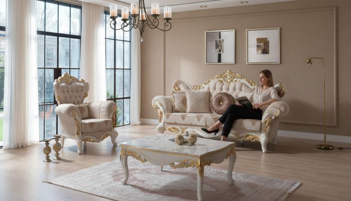 Polstersofa Komplette Couchgarnitur Sofagarnitur Beige Sofa Stoffsofa