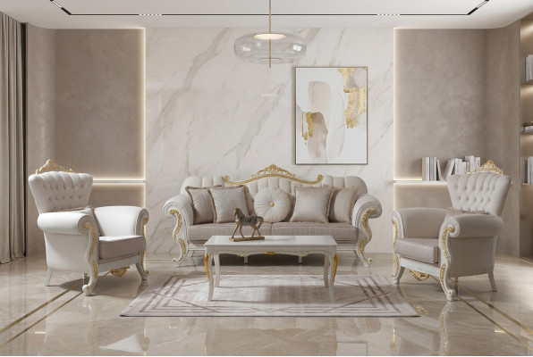 Garnitur Sofa Polstersofa Chesterfield Sofagarnitur Stoff Sofa Beige Sofas