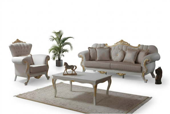 Luxus Sofagarnitur Komplette Couchgarnitur Beige Polstersofa Stoffsofa