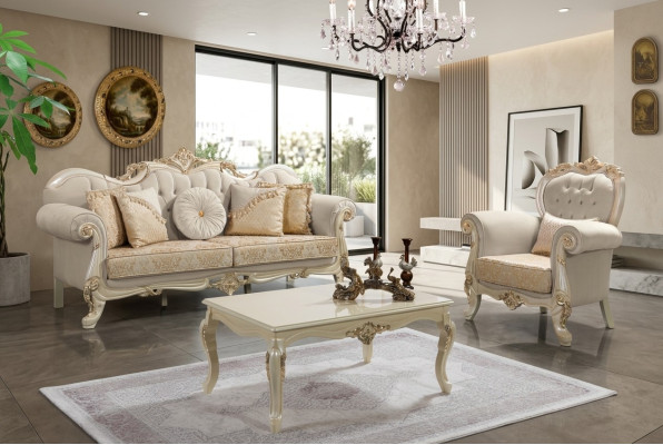 Luxus Sofagarnitur Komplette Couchgarnitur Beige Polstersofa Stoffsofa