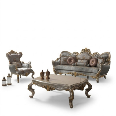 Luxus Sofagarnitur Komplette Couchgarnitur Grau Polstersofa Stoffsofa