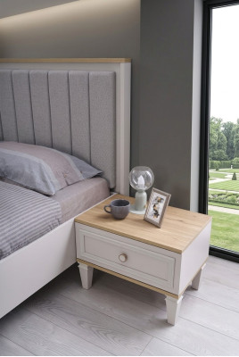 Gruppe Nachttisch Konsolen Holz Beistell Schlafzimmer Grau Nachtkosole