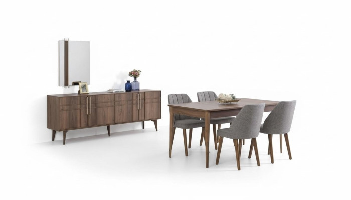 Essgruppe Garnitur Esszimmer Esstisch Set 9tlg Esszimmer Braun Holz