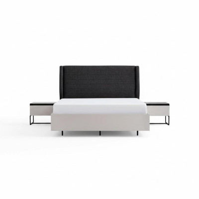 Komplette Schlafzimmermöbel Doppelbett Holz 3tlg Design Weiß Bett Set