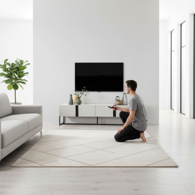 Sideboard TV Ständer Schrank RTV Lowboard Wohnzimmer Weiß Holz Modern