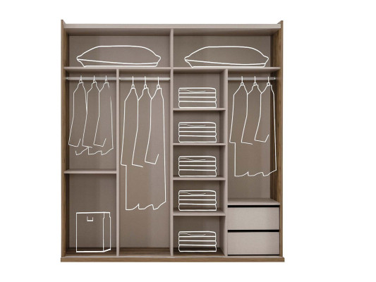Design Kleiderschränke Kleiderschrank Schränke Braun Holz Spiegel Neu