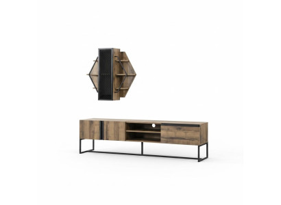 Gruppe TV Ständer Schrank RTV Lowboard Wohnzimmer Regale Braun Holz