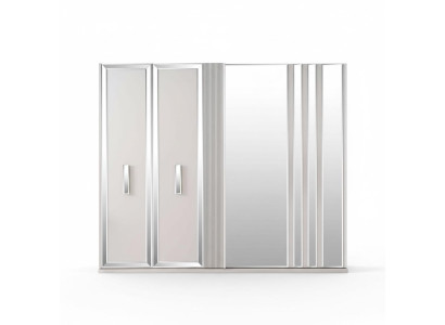 Luxus Schränke Design Kleiderschrank Spiegel Groß Weiß Holz Modern