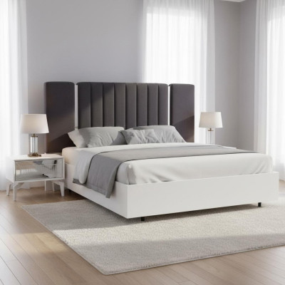 Doppelbett Granitur Schlafzimmer Weiß Bettrahmen Set 3tlg Nachttische