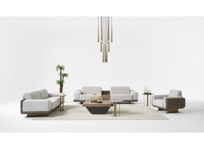 Gruppe Couchen Komplette Polstersofa Grau Stoffsofa Sofagarnitur 3tlg