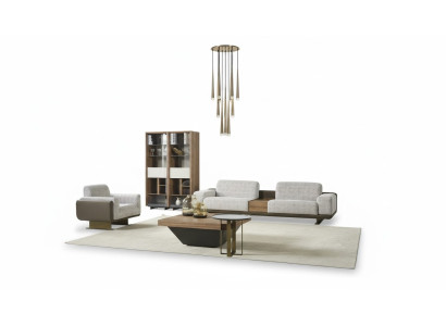 Garnitur Viersitzer Sofagarnitur Sessel Stoff Stoffsofa Modern Sofa