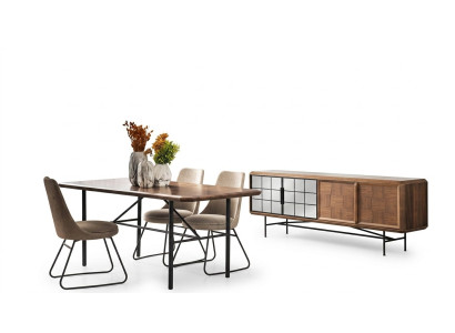 Essecke Essgruppe Esstisch Set 8tlg Esszimmer Braun Holz Stilvoll