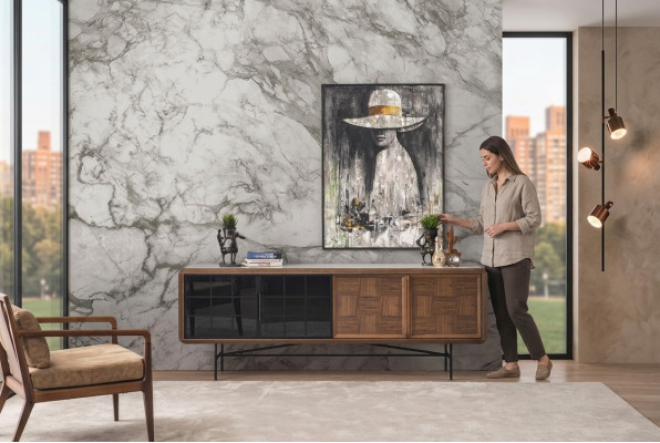 Anrichte Esszimmer Sideboard Kommode Holz Braun Schrank Kommoden