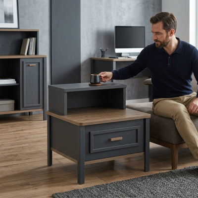 Nachttisch Konsolen Nachtkosolen Holz Grau Schlafzimmer Klassischе