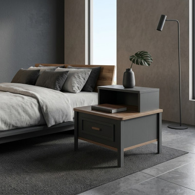 Nachttisch Konsolen Nachtkosolen Holz Grau Schlafzimmer Klassischе