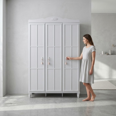 Kleiderschrank Kinderschrank Schrank Holz Weiß Holzschrank Modern