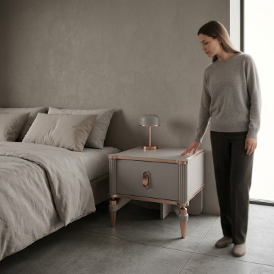 Design Nachttisch Nachtkosolen Konsolen Holz Modern Beige Mädchen