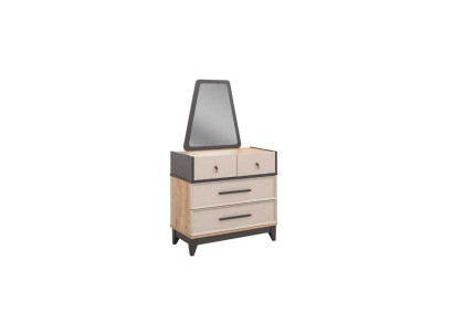 Gruppe Kommode Garnitur mit Spiegel Holz Kinderzimmer Beige Konsole