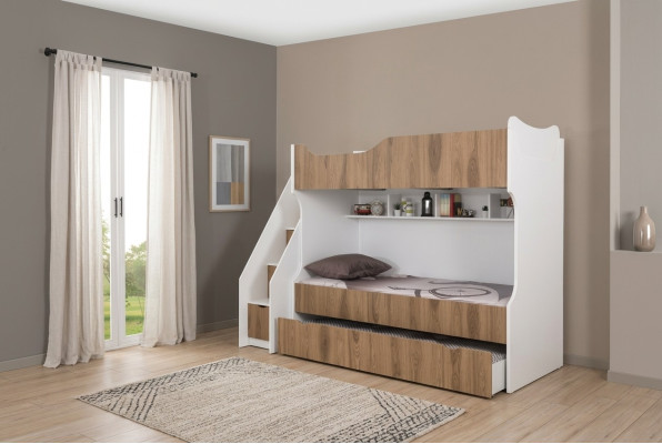 Kinderbett Etagenbett Bett Kindermöbel Weiß Garnitur Moderne Kinder