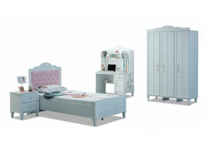 Weiß Gruppe Kinderbett Kindermöbel Kinderzimmer Bett Holz Set 4tlg