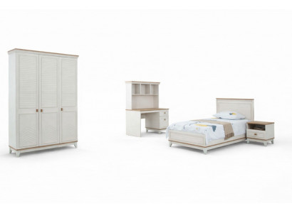Schlafzimmer Sets Jugenbett Kinderbett Weiß Holz Set 4tlg Bett Modern