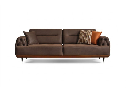 Polstersofa Dreisitzer Sofa 3 Sitz Couch Braun Stoffsofa Stoff Modern