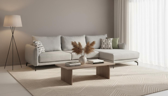 Couch L Form Ecksofa Wohnlandschaft Große Sofa Grau Modern Polstersofa