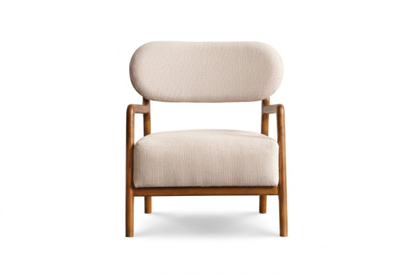 Modern Sessel Einsitzer 1 Sitzer Stoffsessel Beige Design Clubsessel