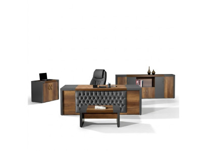 Komplettbüro Büromöbel Schreibtisch Büro Bürotisch Set 4tlg Holz Braun