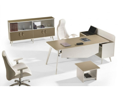 Eckbürotisch Arbeitszimmermöbel Weiß Komplettbüro Büro 3tlg Holz Set