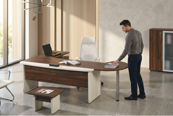 Gruppe Büro Eckbürotisch Arbeitszimmermöbel Schrank 3tlg Holz Braun