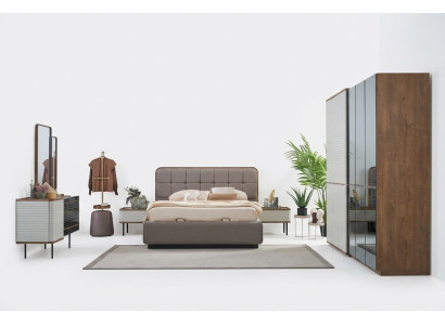 Luxus Doppelbett Komplette Schlafzimmer Bett Set 7tlg Bettrahmen Braun