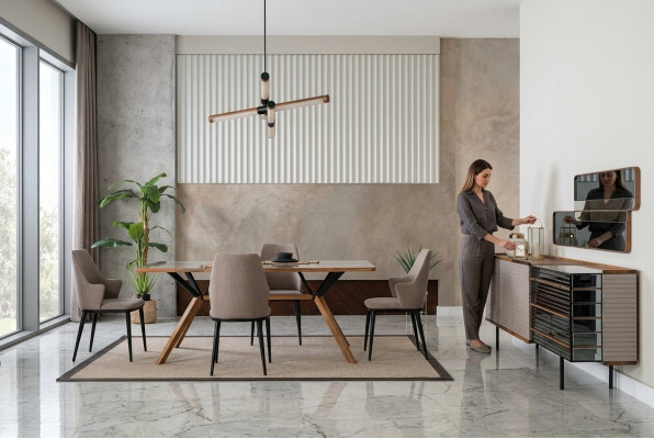 Esszimmermöbel Essecke Esszimmer Essgruppe 9tlg Holz Beige Garnitur