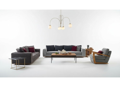 Couchgarnitur Komplette Sofa Stoffsofa Polstersofas Grau Set 3tlg Neu
