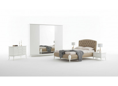 Doppelbett Garnitur Bettrahmen Komplette Schlafzimmer Bett 6tlg Weiß