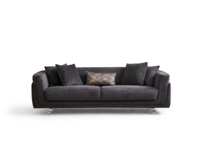 Dreisitzer Couch Sofa 3 Sitzer Grau Stoff Stoffsofa Polstersofa Design
