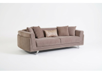 Design Stoffsofa Dreisitzer Couch Sofa 3 Sitz Beige Stoff Polstersofa