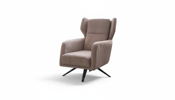 Luxus Sessel Einsitzer Stoff Wohnzimmer Design Beige Polster Sitzer