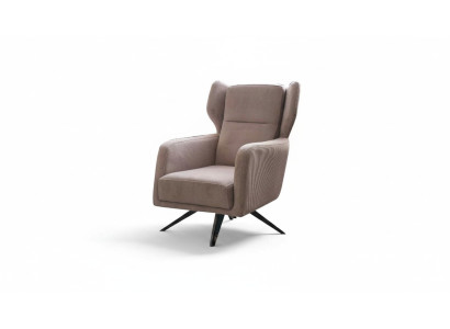Luxus Sessel Einsitzer Stoff Wohnzimmer Design Beige Polster Sitzer