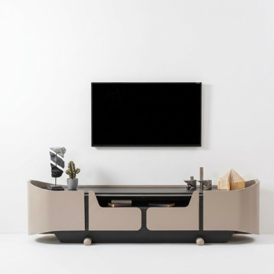 RTV Lowboard TV Ständer Wohnzimmer Holz Beige Sideboard Tisch Modern